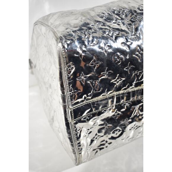 Louis Vuitton Keepall 55 Monogram Miroir Silver Mirror Weekend Travel Duffle Bag - Picture 15 of 16